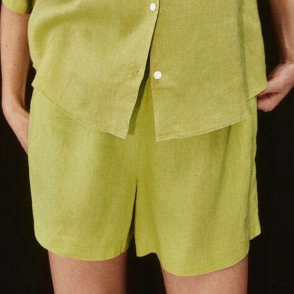 Pants - Linen Blend Green Women’s Shorts